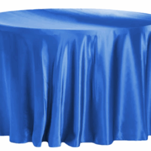 132" Royal Blue Satin, Round Tablecloth