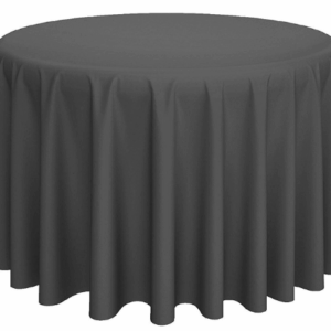 120" Charcoal Gray, Round Polyester Tablecloth