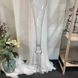 Double Fluted Clear Vase 58"