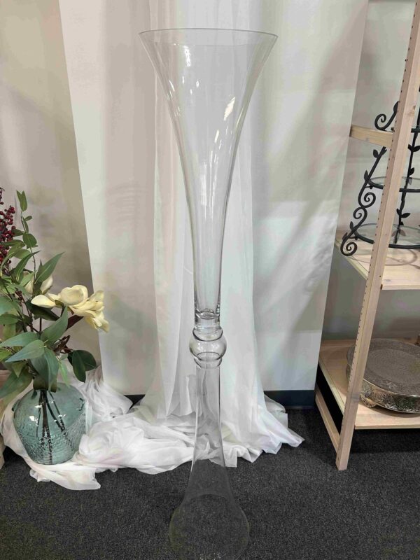 Double Fluted Clear Vase 58"