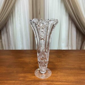 Crystal Glass Trumpet Vase 11"