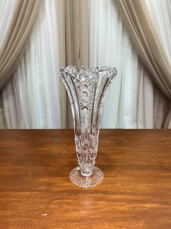 Crystal Glass Trumpet Vase 11"