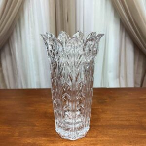 Crystal Glass Flower Vase 11"