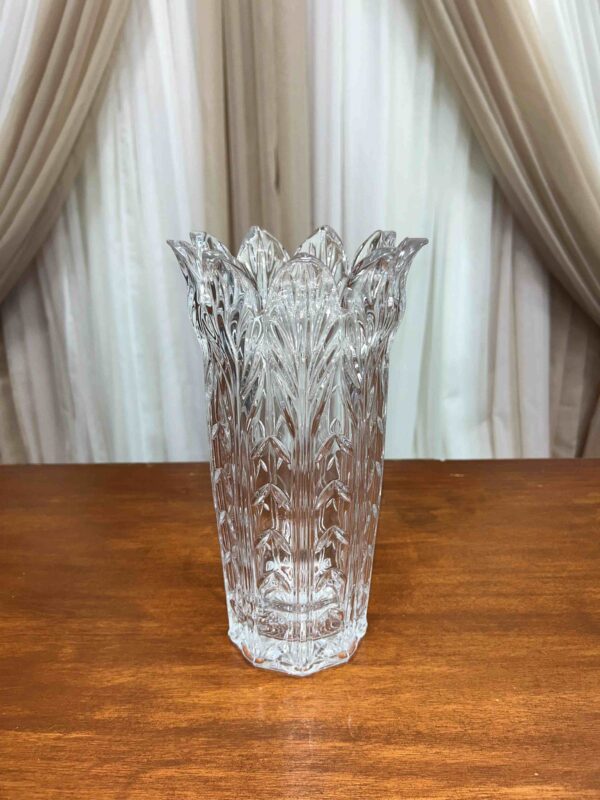 Crystal Glass Flower Vase 11"
