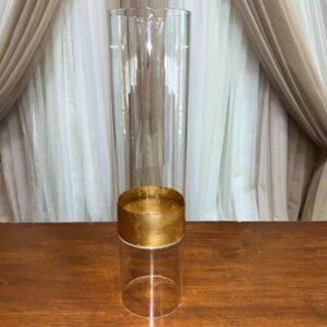 Clear and Gold Double Vase/Votive 14"