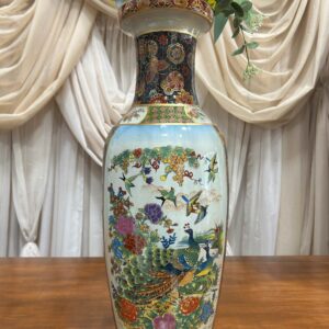 Oriental Peacock Vase 23.5