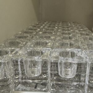 Glass Taper Candle Cube