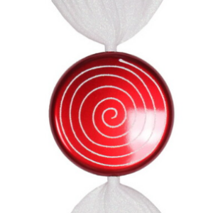 13" Red-White Candy Glitter Ornament