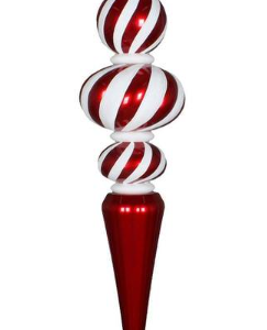 Red and White Finial 24"