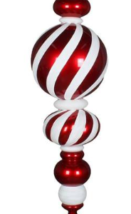 Red-white Candy Jumbo Finial Ornament